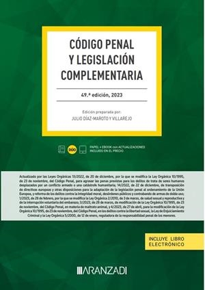 CÓDIGO PENAL Y LEGISLACIÓN COMPLEMENTARIA (PAPEL + E-BOOK) | 9788411635431 | DÍAZ-MAROTO Y VILLAREJO, JULIO