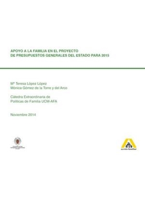 APOYO A LA FAMILIA EN EL PROYECTO DE PRESUPUESTOS GENERALES | 9788415305774 | LOPEZ LOPEZ, MARIA TERESA