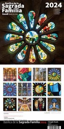 CALENDARI 2024 PARET (16X16 CM) S. FAMÍLIA-2 (VITRALLS) | 8424455240729