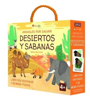 ANIMALES PARA SALVAR. DESIERTOS Y SABANAS (LIBRO Y MEMO-FICHAS) | 9788419714077 | MARTINELLO, J.