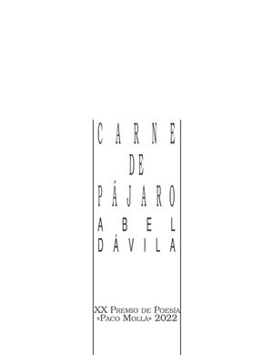 CARNE DE PAJARO | 9788480184762 | DAVILA SABINA, ABEL
