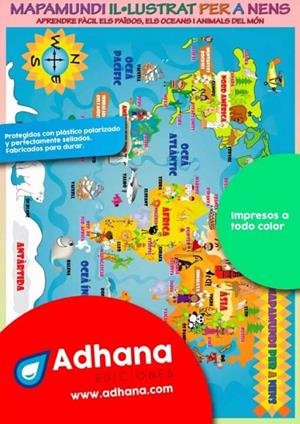 PÒSTER ADHANA MAPAMUNDI IL·LUSTRAT PER A NENS | 8436005168087