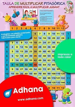 PÒSTER ADHANA TAULA DE MULTIPLICAR PITAGÒRICA | 8436005168025