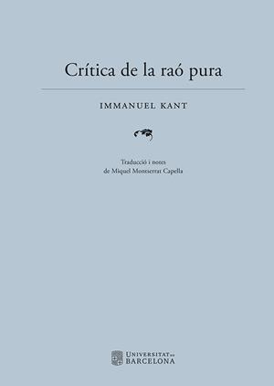 CRÍTICA DE LA RAÓ PURA | 9788410500068 | KANT, IMMANUEL