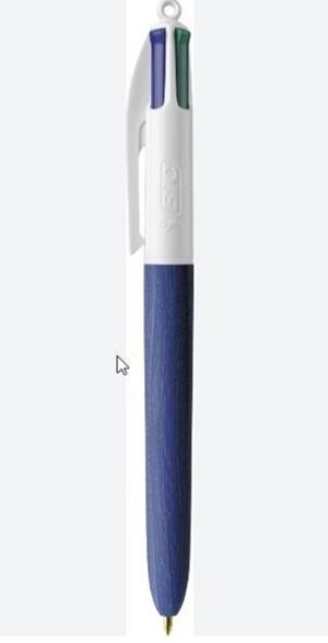 BOLIGRAF BIC 4 COLORS WOOD EFFECT BLAU | 3086123696976