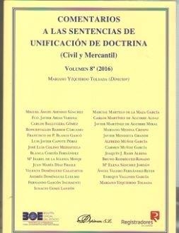 COMENTARIOS A LAS SENTENCIAS DE UNIFICACIÓN DE DOCTRINA. CIVIL Y MERCANTIL. VOLU | 9788491484769 | YZQUIERDO TOLSADA, MARIANO