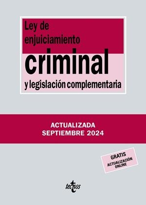 LEY DE ENJUICIAMIENTO CRIMINAL Y LEGISLACIÓN COMPLEMENTARIA | 9788430990986 | EDITORIAL TECNOS