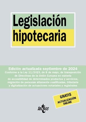 LEGISLACIÓN HIPOTECARIA | 9788430990900 | EDITORIAL TECNOS