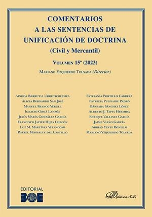 COMENTARIOS A LAS SENTENCIAS DE UNIFICACION DE DOCTRINA | 9788410704732 | YZQUIERDO TOLSADA, MARIANO
