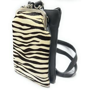 BOLSO PORTAMOBIL PELL GRIS ZEBRA | 9999900012187