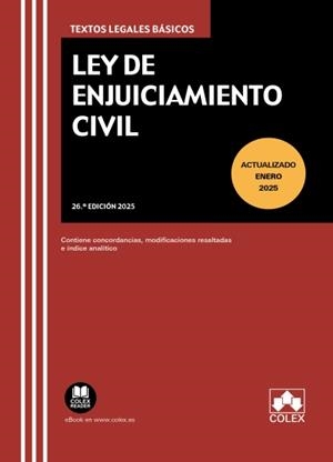 LEY DE ENJUICIAMIENTO CIVIL 26ª ED (ENERO 2025) | 9788411948678 | EDITORIAL COLEX, S.L.
