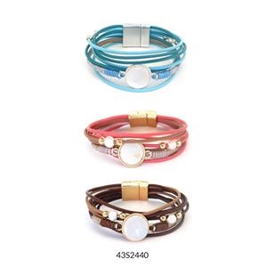 PULSERA CUIR WAVE NACAR-PERLA | 43S2440