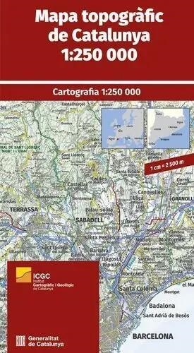 MAPA TOPOGRÀFIC CATALUNYA 1:250.000 [2024] | 9788410144972