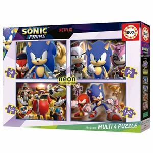 PUZZLE INFANTIL SONIC NEON MULTI 4 | 8412668196315