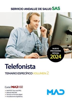 SERVICIO ANDALUZ SALUD SAS. TELEFONISTA TEMARIO ESPECIFICO 2 | 9788414292419