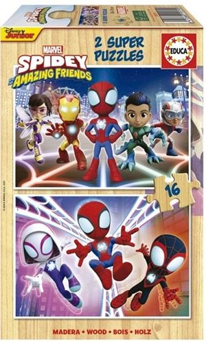 PUZZLE 2X16 PECES SPIDEY & HIS AMAZING FRIENDS | 8412668195790