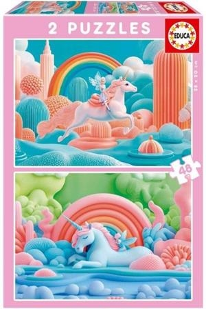 PUZLE 2X48 PECES UNICORNIOS MAGICOS | 8412668202238