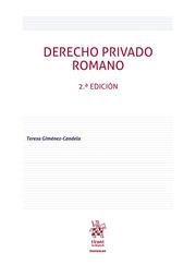 DERECHO PRIVADO ROMANO 2ª EDICIÓN 2020 | 9788413781105 | GIMÉNEZ CANDELA, TERESA