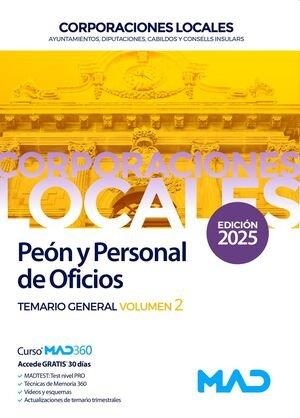 CORPORACIONES LOCALES. PEON Y PERSONAL OFICIO. TEMARIO GENERAL VOLUMEN 2 | 9788414295366