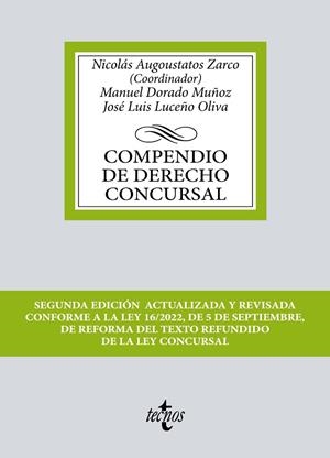 COMPENDIO DE DERECHO CONCURSAL | 9788430987191 | AUGOUSTATOS ZARCO, NICOLÁS / DORADO MUÑOZ, MANUEL / LUCEÑO OLIVA, JOSÉ LUIS