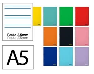 LLIBRETA ESPIRAL A5 PAUTA 2.5M VARIS COLORS | 8423473108059