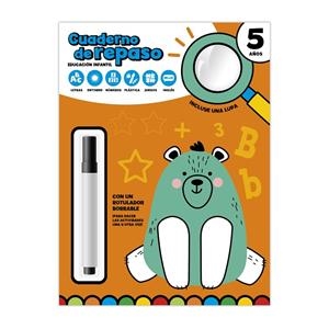 CUADERNO DE REPASO 5 AÑOS - CON LUPA Y ROTULADOR BORRABLE | 9791387627607 | IMAGILAND
