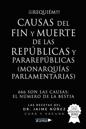 CAUSAS DEL FIN Y MUERTE DE LAS REPÚBLICAS Y PARAREPÚBLICAS | 9788418674013 | NÚÑEZ, DR. JAIME