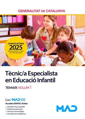 TÈCNIC/A ESPECIALISTA EN EDUCACIÓ INFANTIL. TEMARI VOLUM 1 | 9788414296066