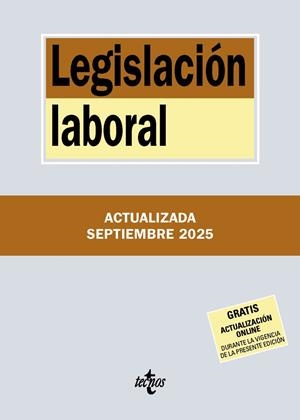 LEGISLACIÓN LABORAL (SEPTIEMBRE 2025) | 9788430992973 | EDITORIAL TECNOS