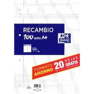 RECANVI A4 QUADRICULAT 4 T OXFORD | 8427291066508