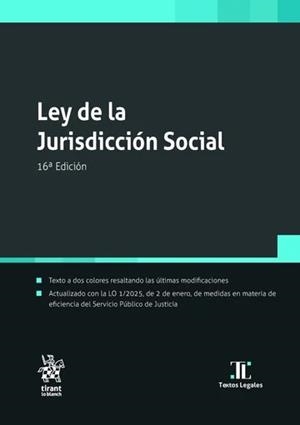 LEY DE LA JURISDICCIÓN SOCIAL - 16ED. | 9791370109011 | NORES TORRES, LUIS ENRIQUE