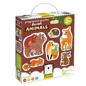 9 PUZZLES PROGRESIVOS ANIMALES DEL BOSQUE 33 PIEZAS | 5902983492061