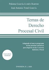 TEMAS DE DERECHO PROCESAL CIVIL (4A EDICIÓN) | 9791370065775 | GARCIA-LUBÉN BARTHE, PALOMA / TOMÉ GARCIA, JOSÉ ANTONIO