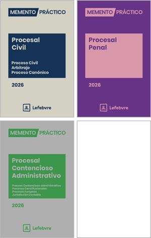 PACK MEMENTO PROCESAL CIVIL 2026 + PROCESAL PENAL 2026 + CONTENCIOSO 2026 | 9791387732639 | LEFEBVRE