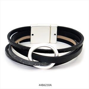 PULSERA BIANCA CUIR NEGRE I PLATEJADA | 44b6210a