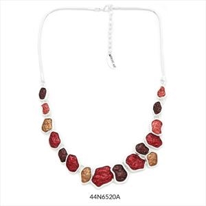 COLLAR CURT ALBA PLATA GRANATE | 44n6520a