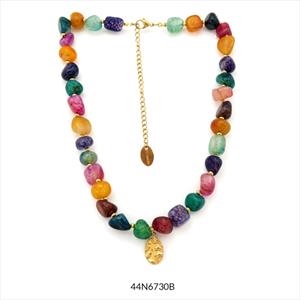 COLLAR CORA PEDRES COLORS DAURAT INOX | 44n6730b
