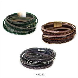 PULSERA CUIR GRIZZLY 3 COLORS DIF. | 44s3240