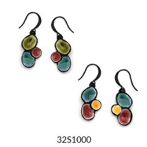 ARRECADES BLACK MULTI 32 ESMALTADA 3 COLORS | 32s1000