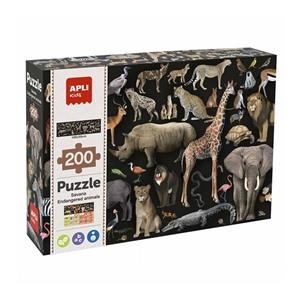 PUZLE ANIMALES AMENAZADOS SABANA 200 PIEZAS | 8410782196976