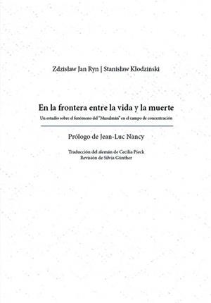 EN LA FRONTERA ENTRE LA VIDA Y LA MUERTE | 9786079608026 | JAN RYN, ZDZISLAW / KLODZINSKI, STANISLAW