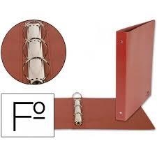 CARPETA 4 ANELLES 40 MM RODONES FOLI CUIR | 8423473100251