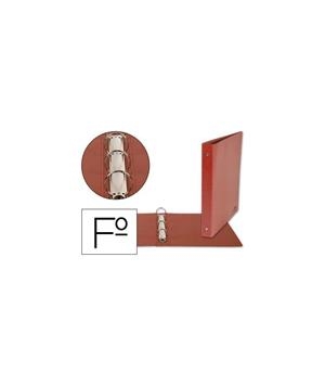 CARPETA 4 ANELLES 25 MM RODONES FOLI CUIR | 8423473015753