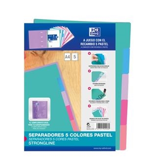 JOC 5 SEPARADORS A4 CARTOLINA COLORS PASTEL | 8427291029282