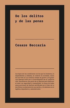 DE LOS DELITOS Y DE LAS PENAS | 9791388115028 | BECCARIA, CESARE
