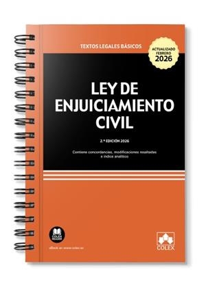 LEY ENJUICIAMIENTO CIVIL (ED. CON ESPIRAL 2026) | 9791370116033 | EDITORIAL COLEX, S.L.
