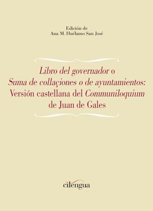 LIBRO DEL GOVERNADOR O SUMA DE COLLA?IONES O DE AYUNTAMIENTOS | 9788418088520