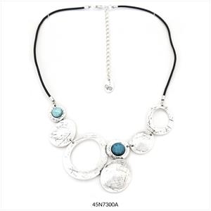 COLLAR MIRNA AROS PLATEJATS I TURQUESES | 45N7300A