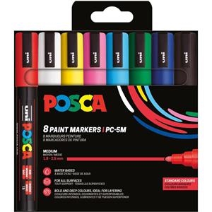 RETULADORS POSCA 8 PC-5 MM COLORS BASICS | 3701614901253