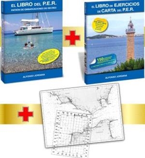LIBRO DEL PER + LIBRO DE EJERCICIOS DE CARTA DEL PER + TRANSPORTADOR DE ÁNGULOS + CARTA NÁUTICA (PACK 54) | 8414606772551
